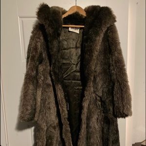 Neiman Marcus faux fur overcoat